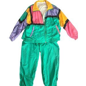 Vintage Blair Boutique Color Blocking Windbreaker 1980's Tracksuit Size L
